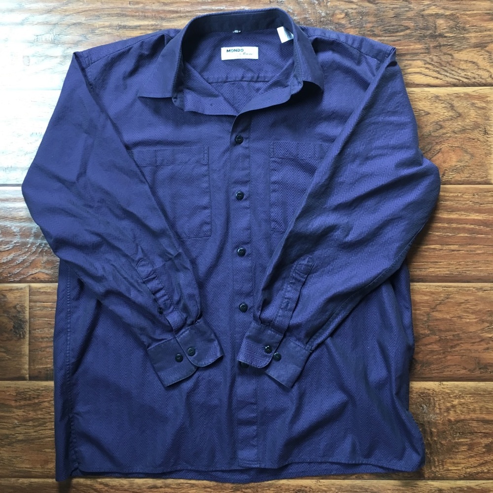 Mondo Di Marco Plum Herringbone Shirt Large 52